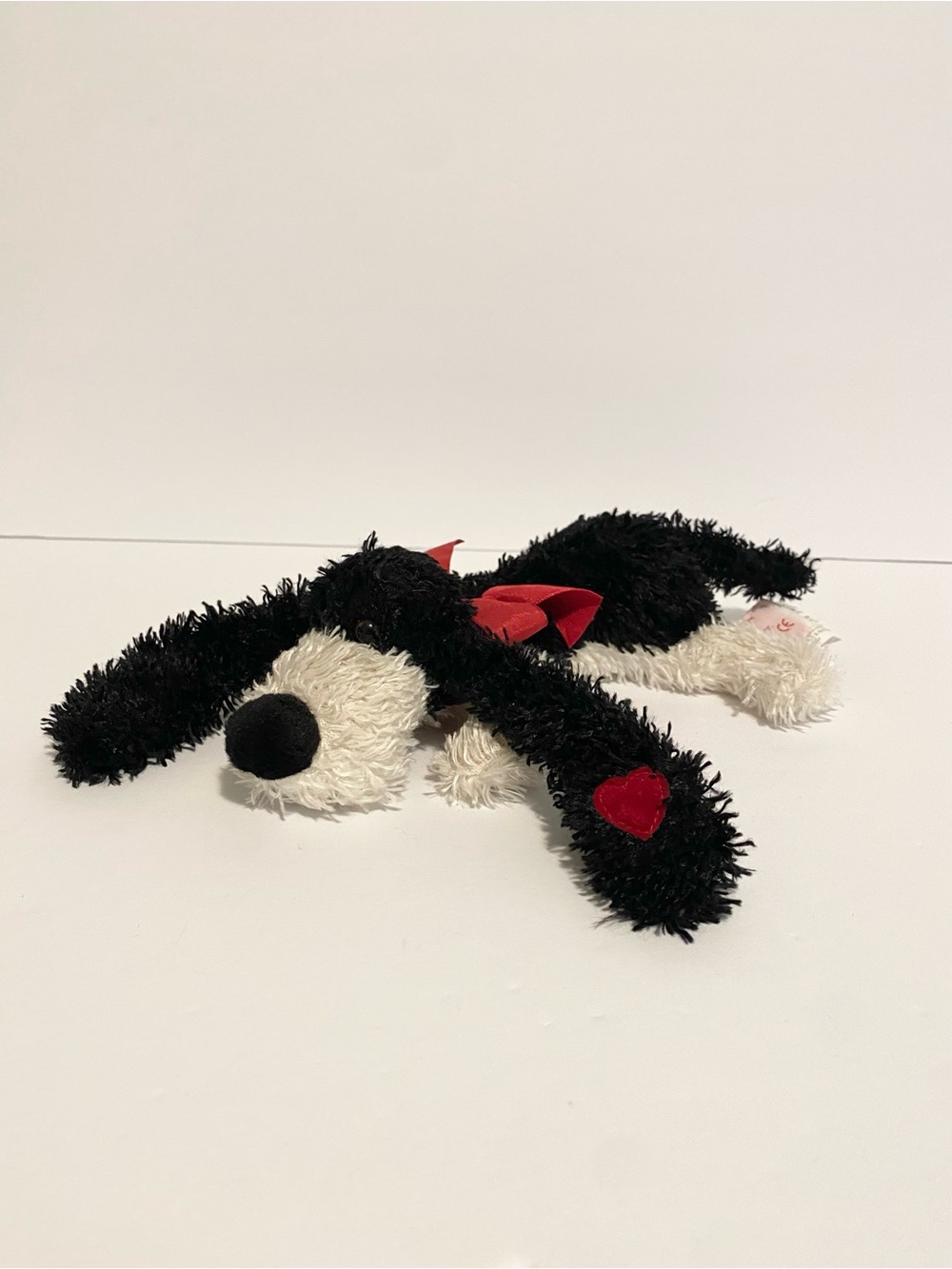 Russ Floozy Puppy Dog Plush Floppy Beanie Beans Stuffed Animal Toy Black White